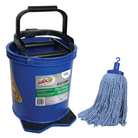 Sabco ProMop Bucket + Mop Set (Blue)