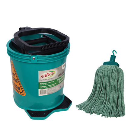 Sabco ProMop Bucket + Mop Set (Green)